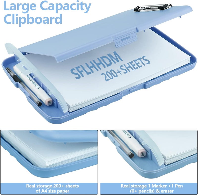 SFLHHDM Clipboard with Pen Holder, Legal Size Nursing Clipboard with Storage, Plastic Clip Board for Writing, Lightweight Cute Clipboards Storage with Low Profile Clip for Work, Office - Image 2